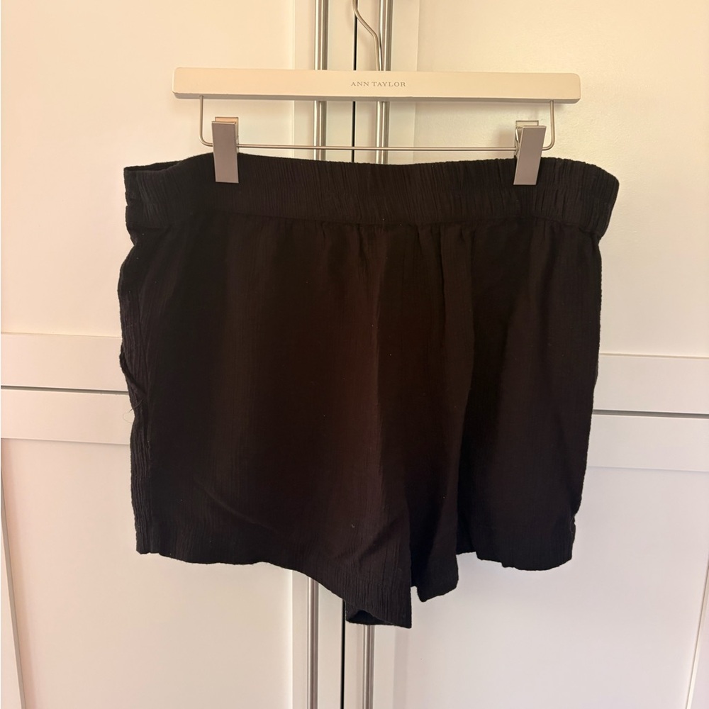 Linen-style tailored waist pull-on Shorts